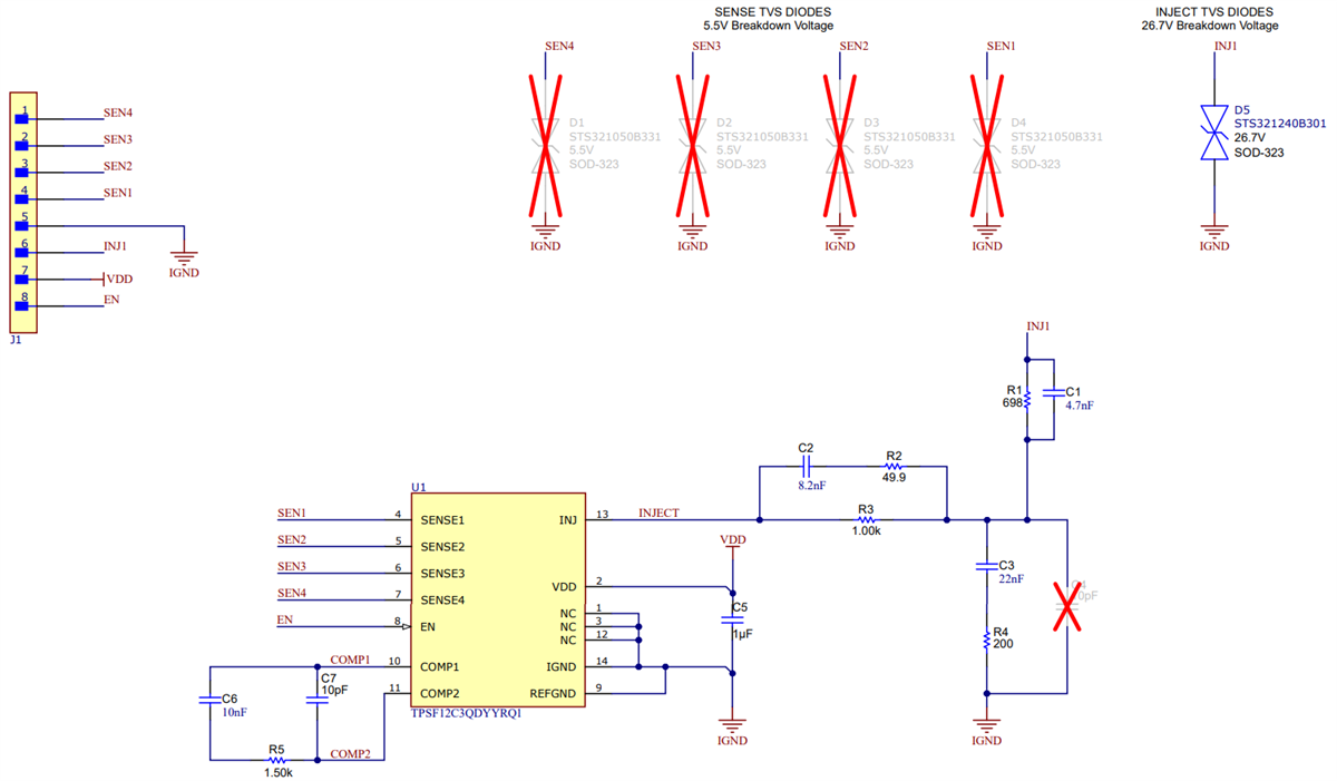 回路図 - Texas Instruments TPSF12C3QEVM評価モジュール